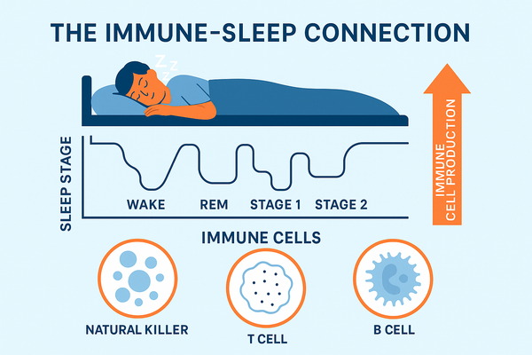 Diagram showing the conncectioin between the different levels of sleep