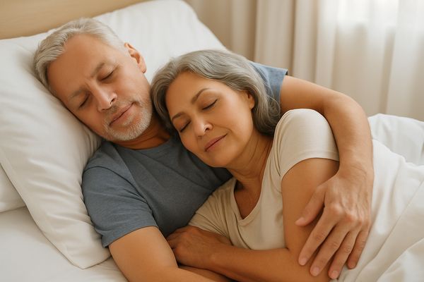 Middle Aged Couple Sleeping Peacefully