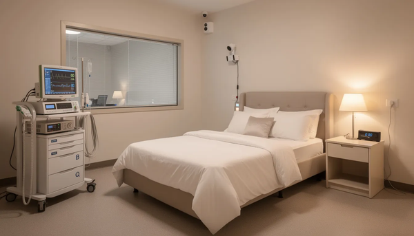 Hospital room for testing sleep disorder