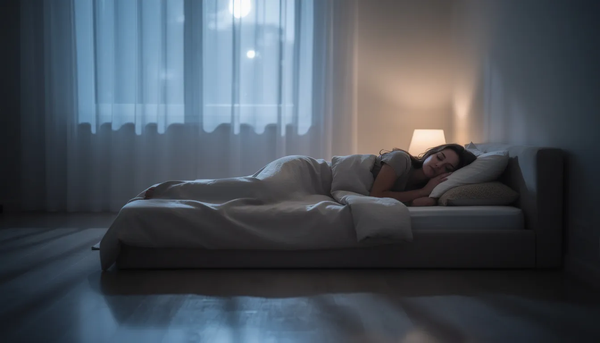 Woman in bed awake at 2 am