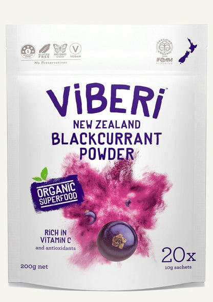ViBERi Organic Blackcurrant Powder 200g (20x Sachets)