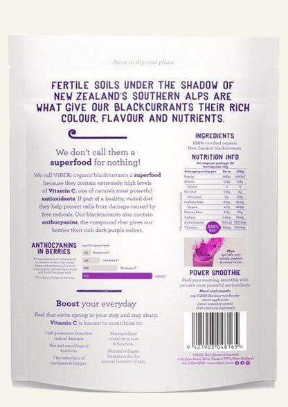 ViBERi Organic Blackcurrant Powder 200g (20x Sachets)