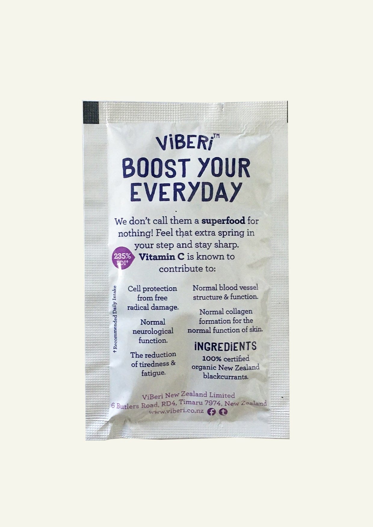 ViBERi Organic Blackcurrant Powder 200g (20x Sachets)